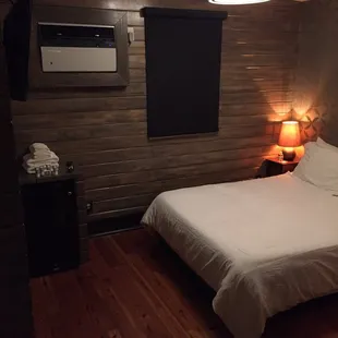 Comfy bed and window to nowhere