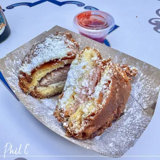 Snack-size Mardi Gras Monte Cristo