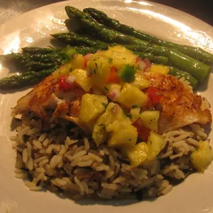 Pineapple Snapple with Wild Rice and Asparagus