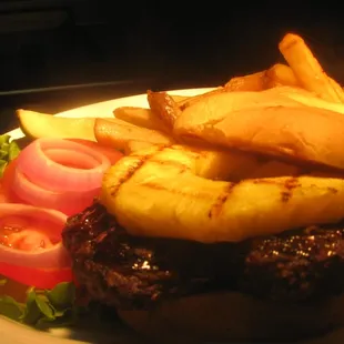 Half-Pound Teriyaki Burger with Grilled Pineapple