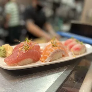 a plate of sushi