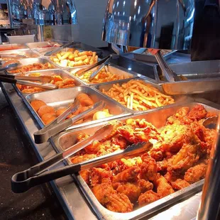 chicken wings and fried chicken, interior