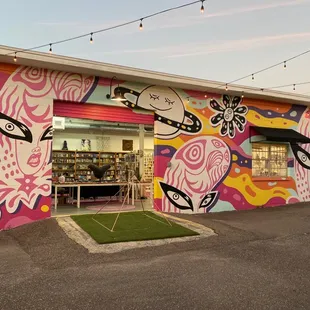 Side entrance &amp; mural