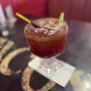 a cocktail in a glass on a table