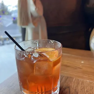 Old fashioned (largest bourbon collection I&apos;ve seen in a restaurant)