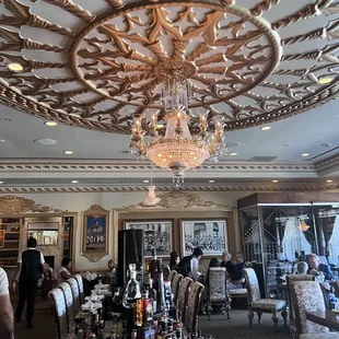 Chandelier in the main dining room