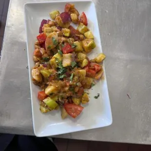 a plate of food on a table