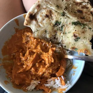 Chicken Tikka Masala and Garlic Nan