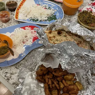 a table full of food