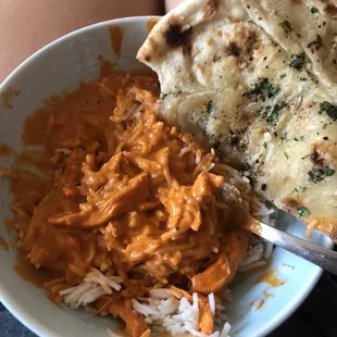 Chicken Tikka Masala and Garlic Nan