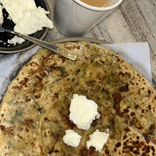 Aloo paratha with masala chai