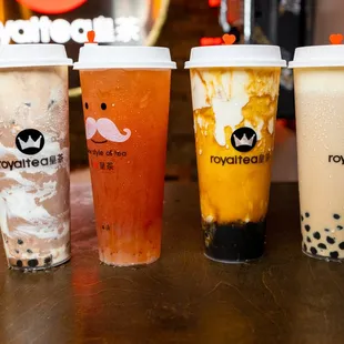 three different drinks