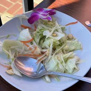 Papaya salad that's pure iceberg even though no lettuce listed in description