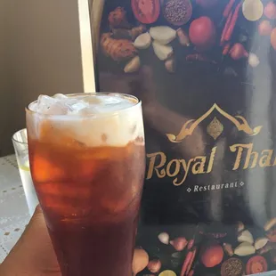 Thai tea with coconut cream