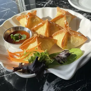 Crab Rangoon.  SUPER YUM!!