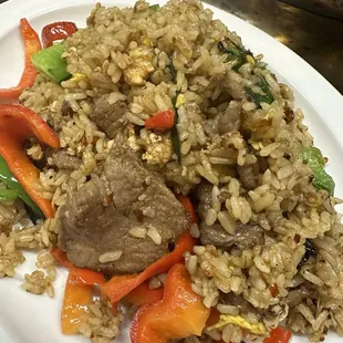I have Basil Fried rice with Beef