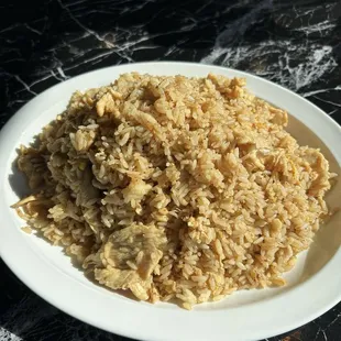 Thai Fried rice, no veggies.  Wonderful