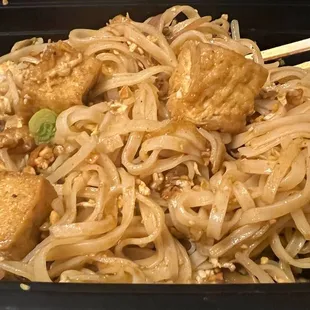 $12 Pad Thai with only a couple of pieces of tofu, sauce that's too sweet, barely have any eggs, no veggies. What a disgrace.