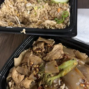 Pad See Ew chicken with Combo Fried Rice