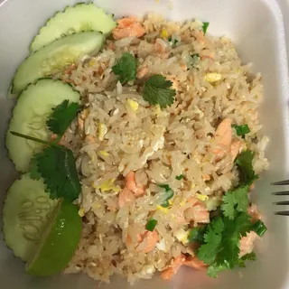 Garlic Salmon Fried Rice