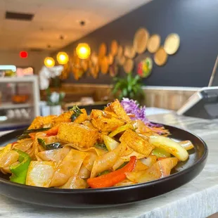 Flaming drunken noodles tofu  no egg