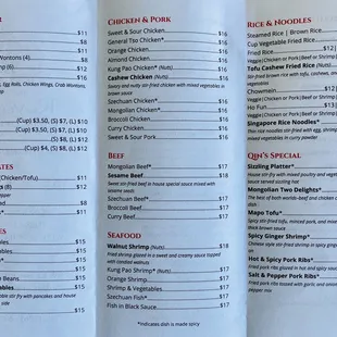 New owners&apos; menu, fall 2023