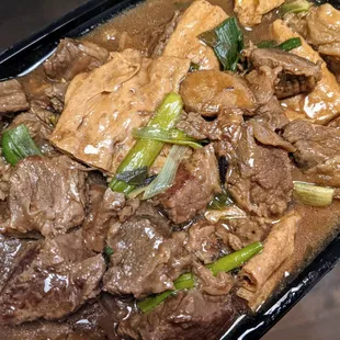 Braised beef with tofu skin - so good.