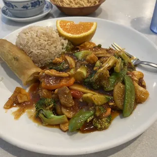 Hunan style beef &amp; chicken