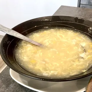 Large Chicken corn soup (after we had a several helpings already)