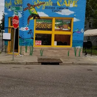 the front of the restaurant