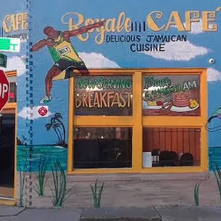 the front of the restaurant