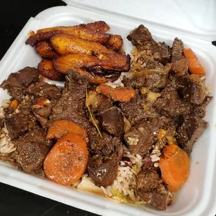 Jerk Beef Stew over Red Peas &amp; Rice