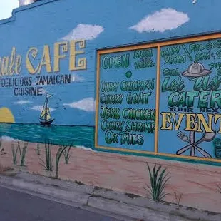 a mural on the side of a building