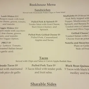 menu