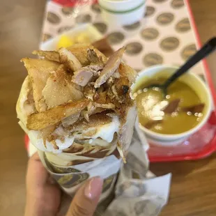 chicken shawarma and lentil soup