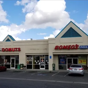 Donuts and nasty pizza next door..