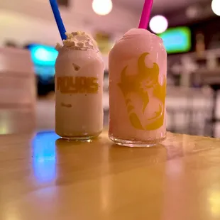 two drinks on a table