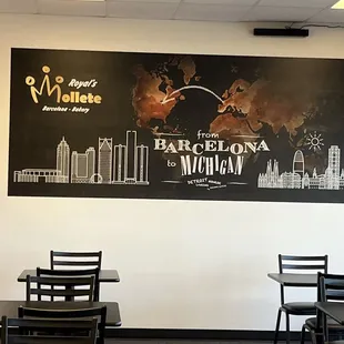 The interior and menu