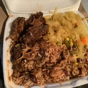 a take out box of food