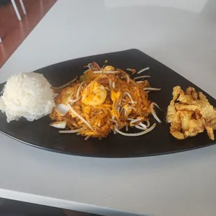 a plate of food on a table