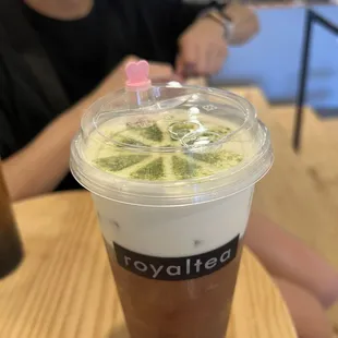 Lychee black tea with cheese mousse