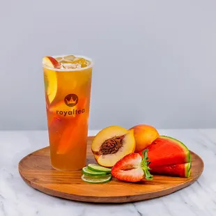 Peach lemon from fresh fruit tea family