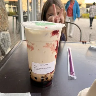 Strawberry &amp; Brown Sugar Oat Milk Boba! SO YUMMY!