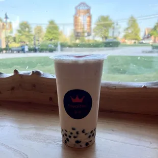 Milk black tea with boba