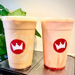 Lavender Milk Tea and Rose Milk Tea