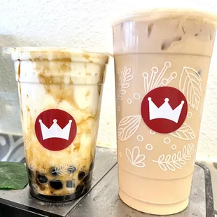 Black Tiger Cream Brûlée Fresh Milk and Lavender Milk Tea