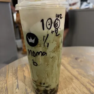 Mousse Matcha with boba
