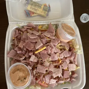 Chef salad with ham