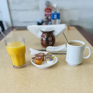 Orange juice and coffee