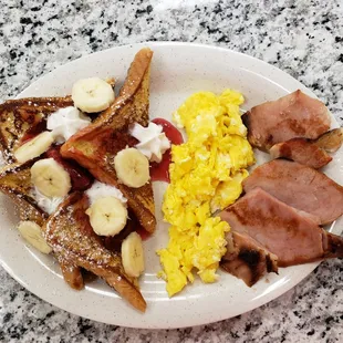 French toast combo W/ Eggs and Fresh home cooked Ham